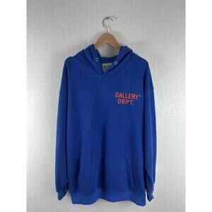 Gallery Dept Hoodie Mens Large Blue Hollywood CA Pullover Sweatshirt Made In USA
